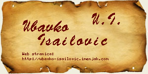 Ubavko Isailović vizit kartica
